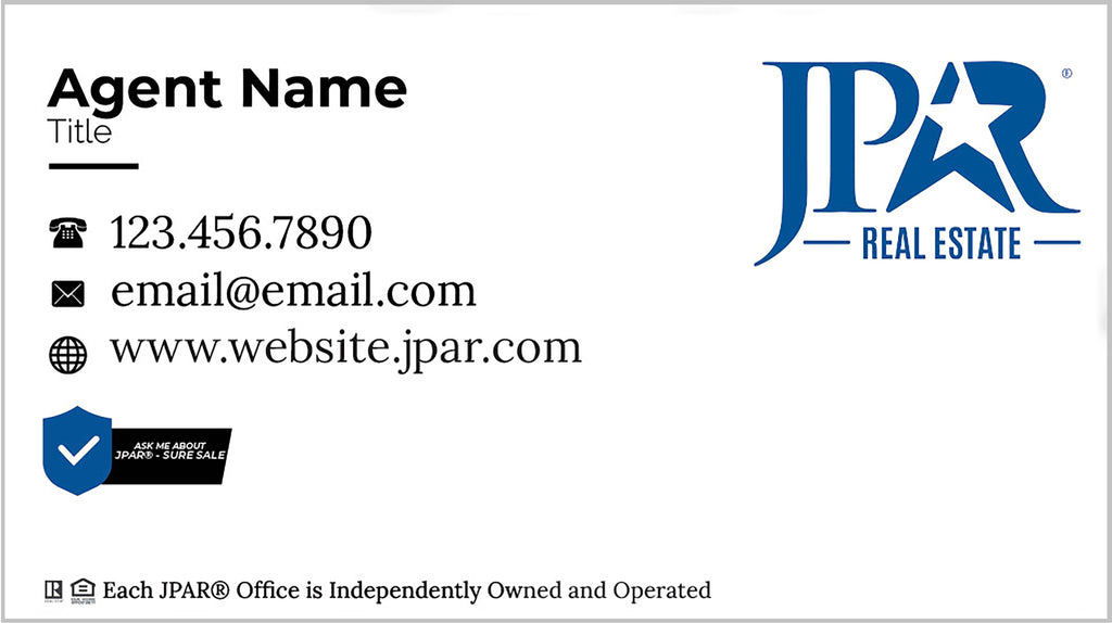 JPAR White Business Card